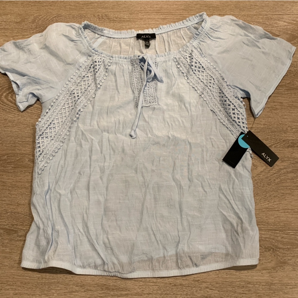 NWT Alyx Blue Boho Blouse Size M